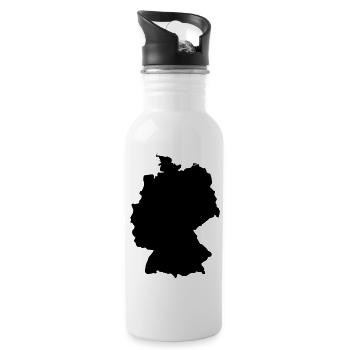 Deutschland - Karte - Landkarte - Trinkflasche mit integriertem Trinkhalm - Weiß - Rechts
