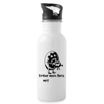Conquer My Heart with Donuts Fantasy Kids Fun - Water bottle with straw - white - Right