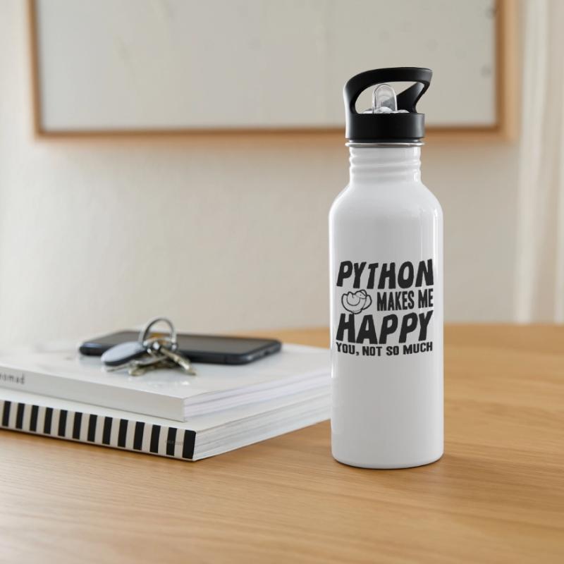 Python Water bottle with straw