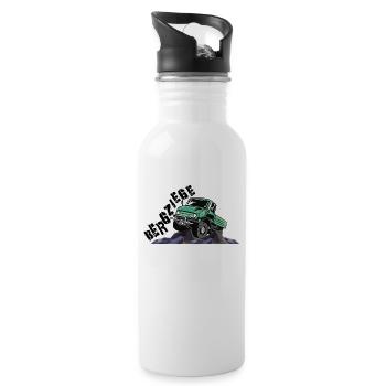 Bergziege - Unimog - Offroad - Oldtimer - Trinkflasche mit integriertem Trinkhalm - Weiß - Rechts
