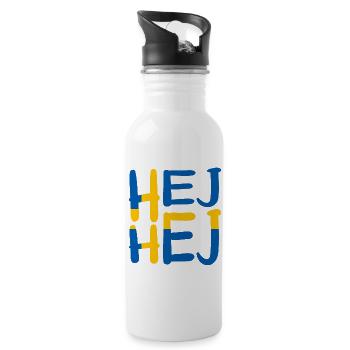 HEJ HEJ SUÈDE - Gourde avec paille intégrée - blanc - Droite