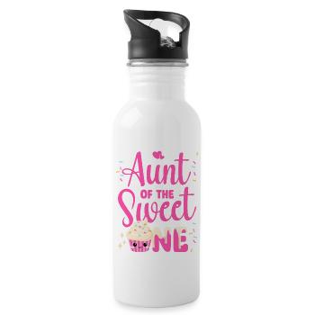 Aunt Of The Sweet One - Water bottle with straw - white - Right