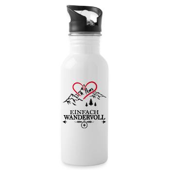 mountain hiking full hike servus alpin - Water bottle with straw - white - Right