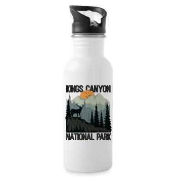 Kings Canyon National Park Mountains Deer - Water bottle with straw - white - Right