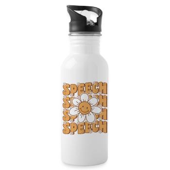 Groovy Retro Speech Language Pathologist Speech - Water bottle with straw - white - Right