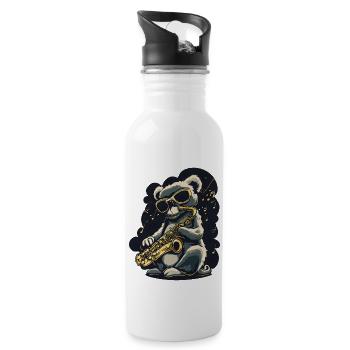 Koala mit Saxofon Cooler Jazz Musiker Sonnenbrille - Trinkflasche mit integriertem Trinkhalm - Weiß - Rechts