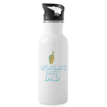 The best dad in the world - Water bottle with straw - white - Right