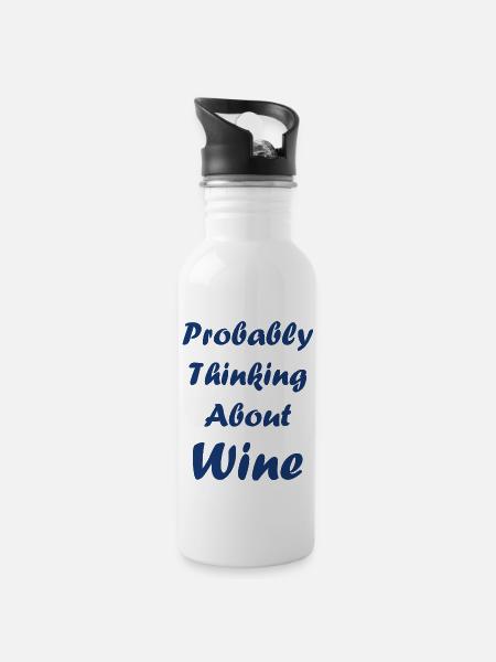 Wein - Trinkflasche mit integriertem Trinkhalm - Weiß