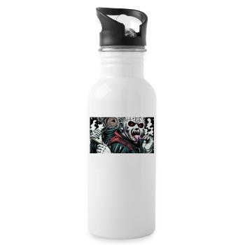 Eiscreme lecken maskierter Psycho - Trinkflasche mit integriertem Trinkhalm - Weiß - Rechts