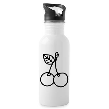 cherry - Water bottle with straw - white - Right