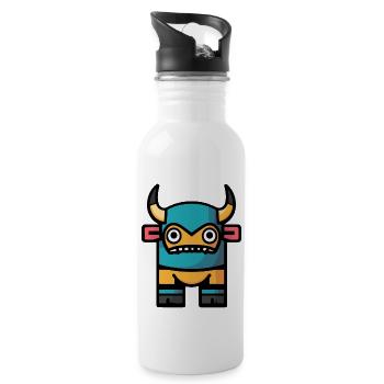 Taurus Halloween Comic Funny - Water bottle with straw - white - Right
