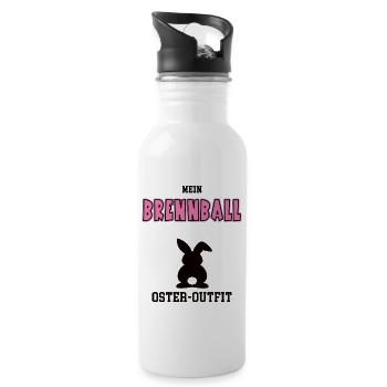 Brennball Oster Outfit Ostergeschenk Brennballerin - Trinkflasche mit integriertem Trinkhalm - Weiß - Rechts