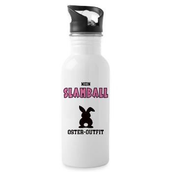Slamball Oster Outfit Ostergeschenk Slamballerin - Trinkflasche mit integriertem Trinkhalm - Weiß - Rechts