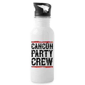 Cancun Party Crew - Water bottle with straw - white - Right
