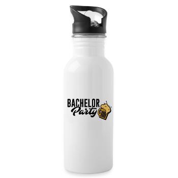 Bachelor party team - Water bottle with straw - white - Right