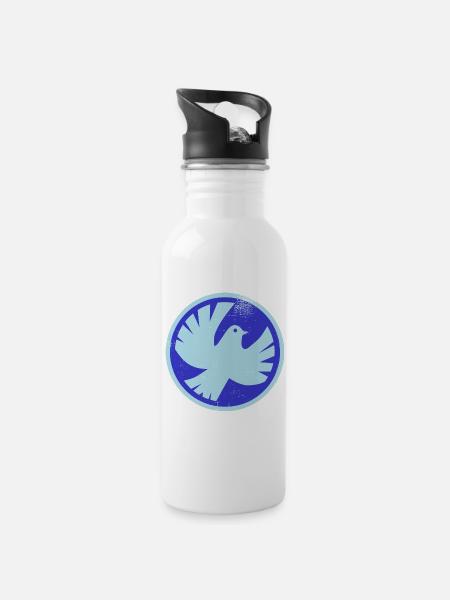 Vredesduif - Drinkfles met geïntegreerd rietje - wit
