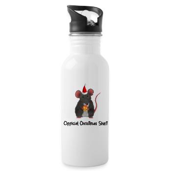 rat mouse - Official Christmas Shirt - Water bottle with straw - white - Right