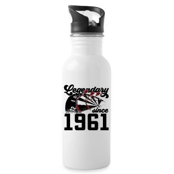 LÉGENDE LÉGENDAIRE DU 65E ANNIVERSAIRE DES FLÉCHETTES DEPUIS 1961 - Gourde avec paille intégrée - blanc - Droite