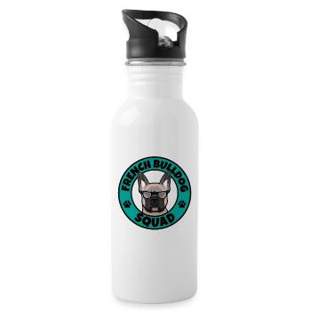 Français Bulldog Squad I Amoureux des chiens I Français Bulldog - Gourde avec paille intégrée - blanc - Droite