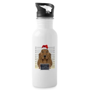 Cher Père Noël, je peux expliquer Cocker Spaniel Noël - Gourde avec paille intégrée - blanc - Droite