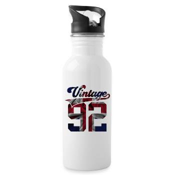 34TH BIRTHDAY UK VINTAGE 1992 - Water bottle with straw - white - Right