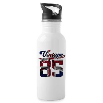 41ST BIRTHDAY UK VINTAGE 1985 - Water bottle with straw - white - Right