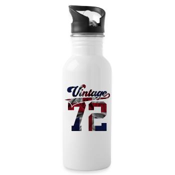54TH BIRTHDAY UK VINTAGE 1972 - Water bottle with straw - white - Right