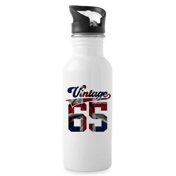 61ST BIRTHDAY UK VINTAGE 1965 - Water bottle with straw - white - Right