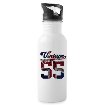 71ST BIRTHDAY UK VINTAGE 1955 - Water bottle with straw - white - Right