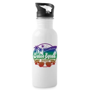 Cruise Squad 2023 Cruising Family Friends Vacation - Water bottle with straw - white - Right