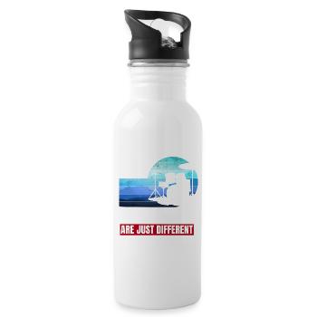 funny drummer saying - Water bottle with straw - white - Right