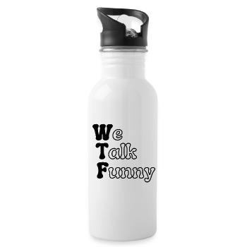 WTF - We Talk Funny - Water bottle with straw - white - Right