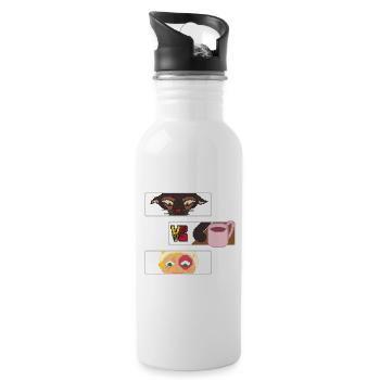 DIE NEUGIER - Trinkflasche mit integriertem Trinkhalm - Weiß - Rechts