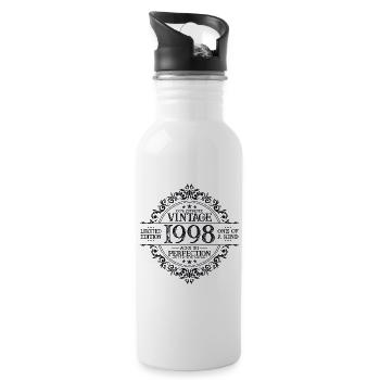 Born 1998 Vintage Birthday Gift - Water bottle with straw - white - Right
