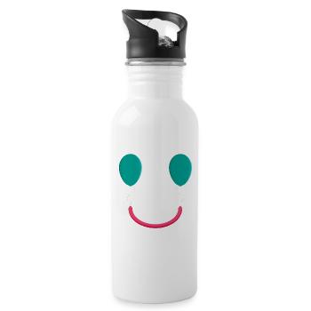 BALLON-LÄCHELN - Trinkflasche mit integriertem Trinkhalm - Weiß - Rechts