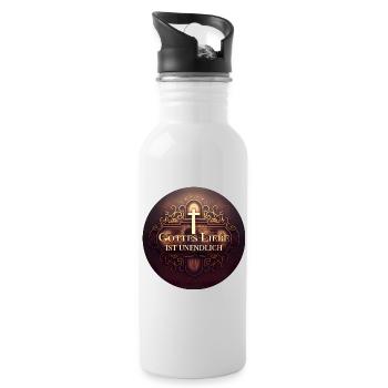 Jesus Christus von Nazareth Glaube Bibel Jesus - Trinkflasche mit integriertem Trinkhalm - Weiß - Rechts