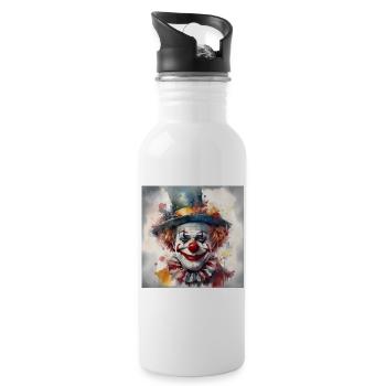 LE CLOWN JOYEUX - Gourde avec paille intégrée - blanc - Droite