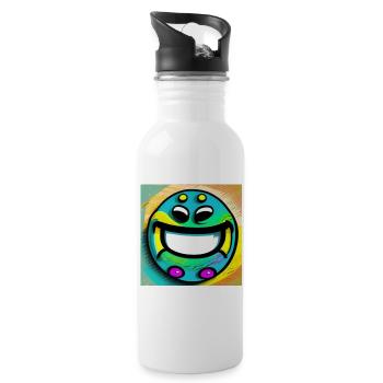 Ton sourire Idéal, ne le cache plus. - Gourde avec paille intégrée - blanc - Droite