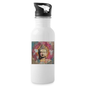 BUDDHA ZEN MEDITATION - Water bottle with straw - white - Right