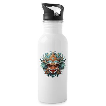 BLINESE MASK INDONESIA - Water bottle with straw - white - Right