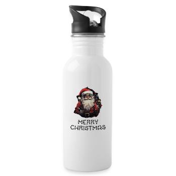Santa Claus - Marry Christmas - Water bottle with straw - white - Right