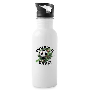 Balle de football - Quelle sauvegarde! - Gourde avec paille intégrée - blanc - Droite