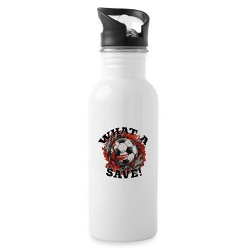 Balle de football - Quelle sauvegarde! - Gourde avec paille intégrée - blanc - Droite
