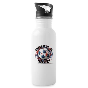Balle de football - Quelle sauvegarde! - Gourde avec paille intégrée - blanc - Droite