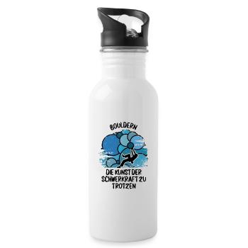 Vintage Bouldern Boulderer Klettern Kletterer - Trinkflasche mit integriertem Trinkhalm - Weiß - Rechts