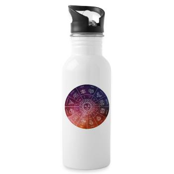 Zodiac illustration - Water bottle with straw - white - Right