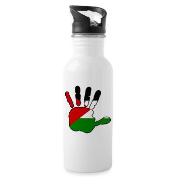 Free palestine - Gourde avec paille intégrée - blanc - Droite