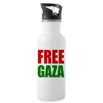 Free gaza - Water bottle with straw - white - Right