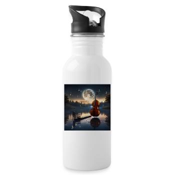 Moonlight Sonata for Solo Cello by The Coffee Bean - Water bottle with straw - white - Right