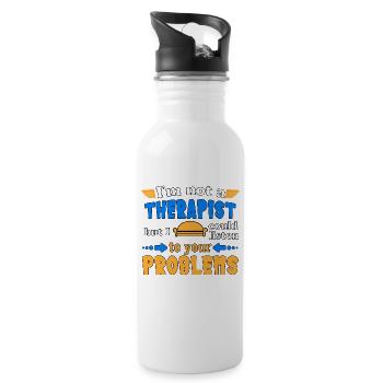 I'm not a therapist but I could listen - Water bottle with straw - white - Right